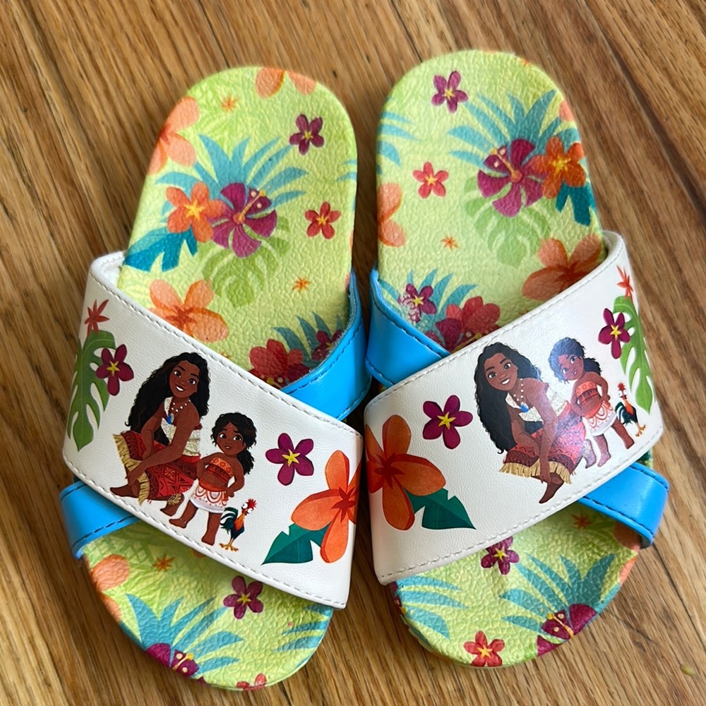 Disney Blue Sandals Whimsical Floral Design